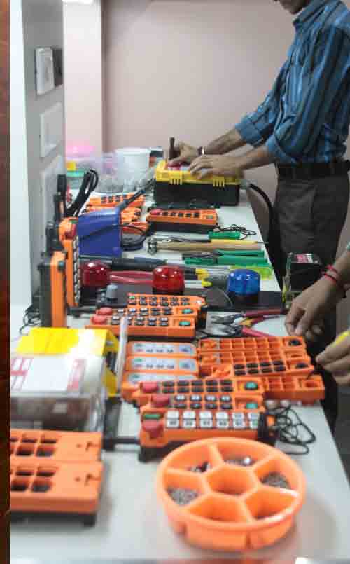 Assemblers assembling Radio Remote controls