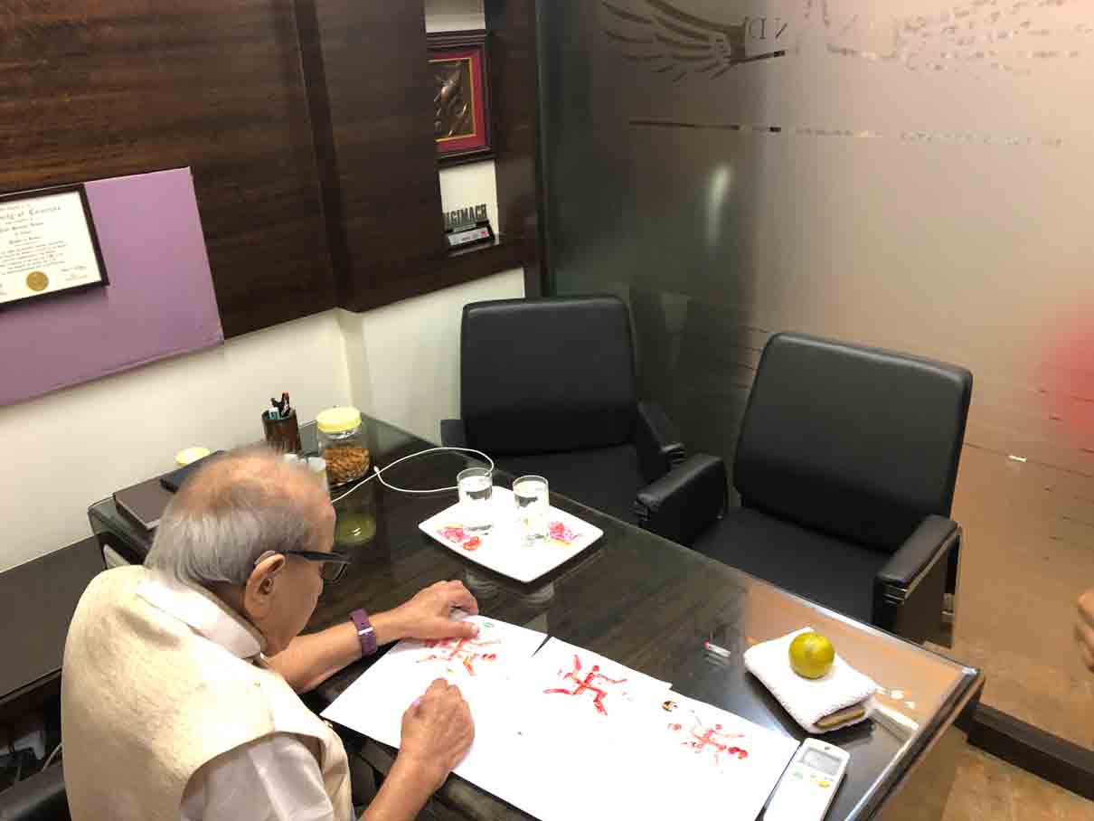 Elders giving blessings to Anand Systems