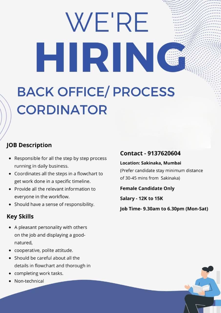 Hiring Pamphlet for process coordinator