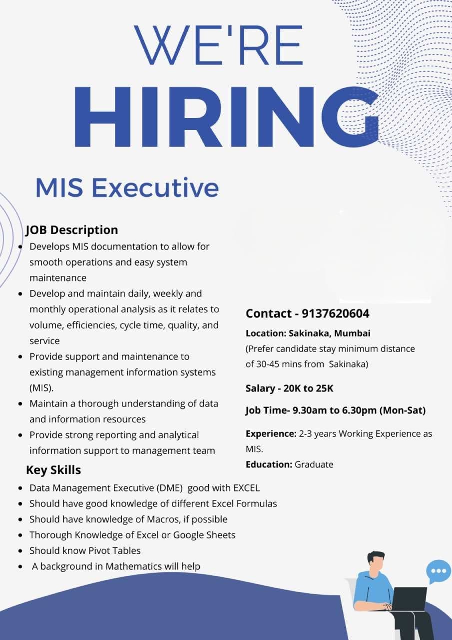 Hiring Pamphlet for mis executive