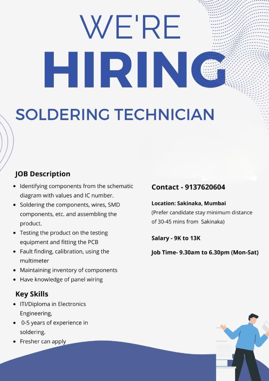 Hiring Pamphlet for soldering technician